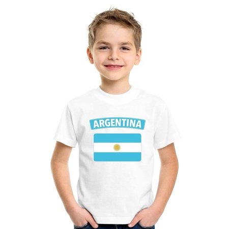 Argentina flag t-shirt white children