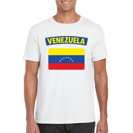 T-shirt met Venezolaanse vlag wit heren