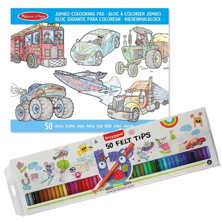 Colouring book for boys 50 pages with 50 markers