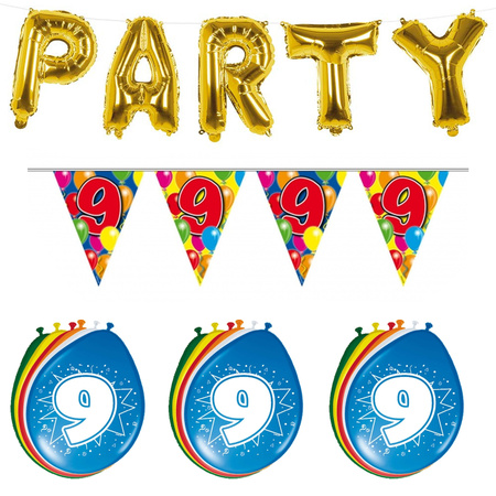 Birthday party 9 years decoration package