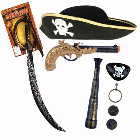 Verkleedset kinderen - Piraten set - Hoed, wapens en accessoires