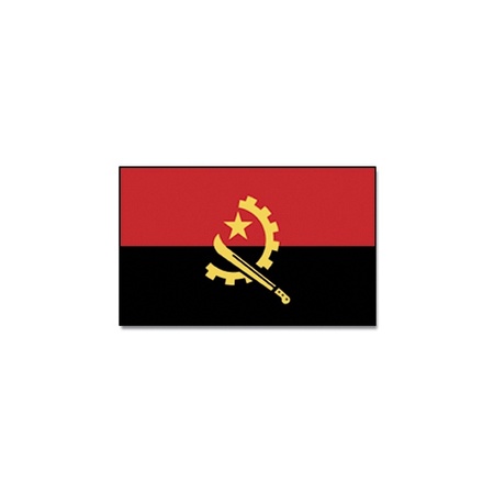 Landen vlag Angola - 90 x 150 cm - met compacte draagbare telescoop vlaggenstok - supporters