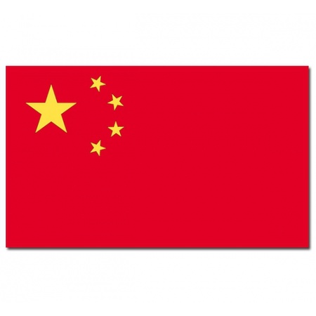 Country flag China - 90 x 150 cm - with compact telescoop stick - waveflags for supporters