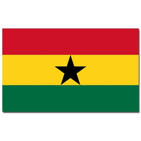 Landen vlag Ghana - 90 x 150 cm - met compacte draagbare telescoop vlaggenstok - supporters