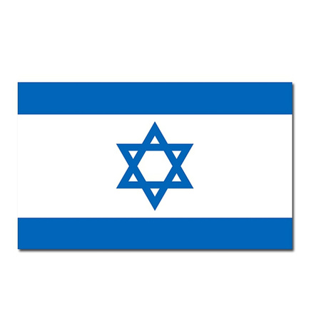 Landen vlag Israel - 90 x 150 cm - met compacte draagbare telescoop vlaggenstok - supporters