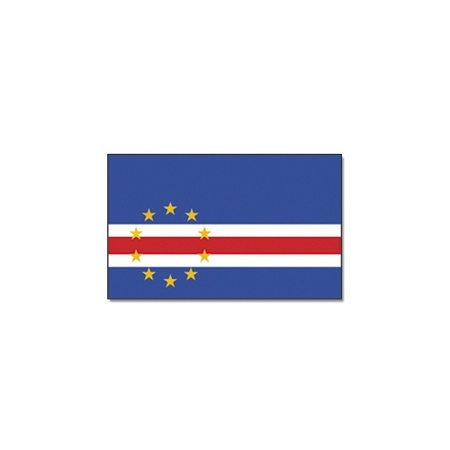 Landen vlag Kaap Verdie - 90 x 150 cm - met compacte draagbare telescoop vlaggenstok - supporters