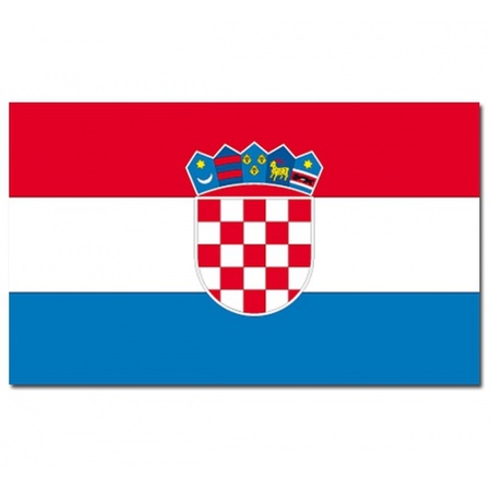 Landen vlag Kroatie - 90 x 150 cm - met compacte draagbare telescoop vlaggenstok - supporters
