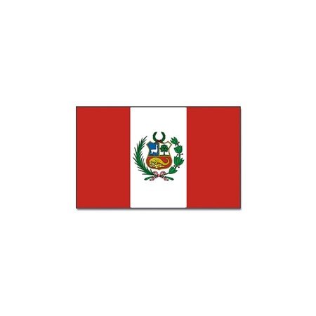 Landen vlag Peru - 90 x 150 cm - met compacte draagbare telescoop vlaggenstok - supporters