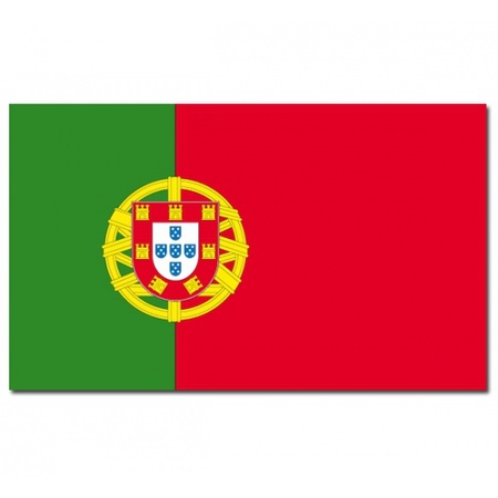 Landen vlag Portugal - 90 x 150 cm - met compacte draagbare telescoop vlaggenstok - supporters