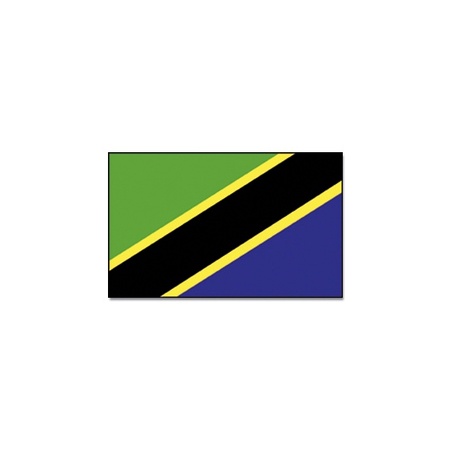 Country flag Tanzania - 90 x 150 cm - with compact telescoop stick - waveflags for supporters