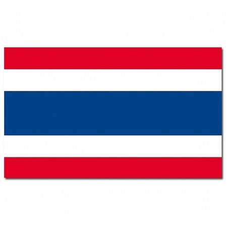 Landen vlag Thailand - 90 x 150 cm - met compacte draagbare telescoop vlaggenstok - supporters