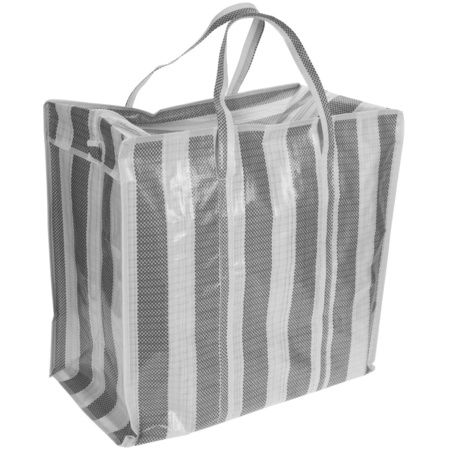 Wash bag/shopping bag/storage bag white/grey 55 x 55 x 30 cm