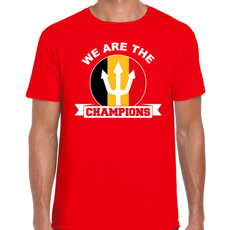We are the champions red supporter shirt Belgium supporter for men