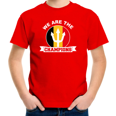 We are the champions red supporter shirt Belgium supporter for kids