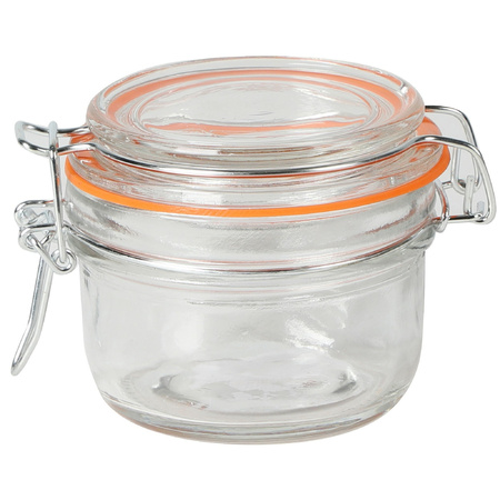 Weck jar/preserving jar - 6x - 170 ml - glass - with clip closure - incl. labels