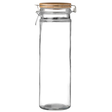 Weck jar/preserving jar - 4x - 1.9L  - glass - with clip closure - incl. labels