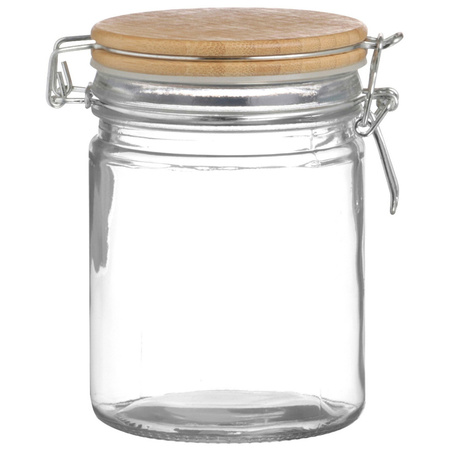 Weck jar/preserving jar - 4x - 700 ml - glass - with clip closure - incl. labels