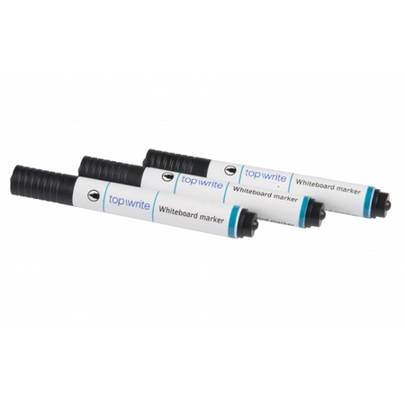 Magnetic whiteboard eraser with black markers 3 pcs