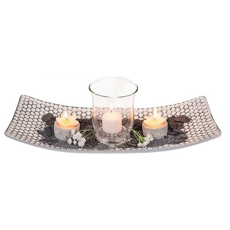 Home decoration wooden leaf with wind light and tealights