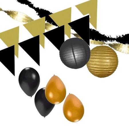 Black/Gold party decoration package