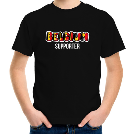 Black supporter shirt Belgium supporter for kids